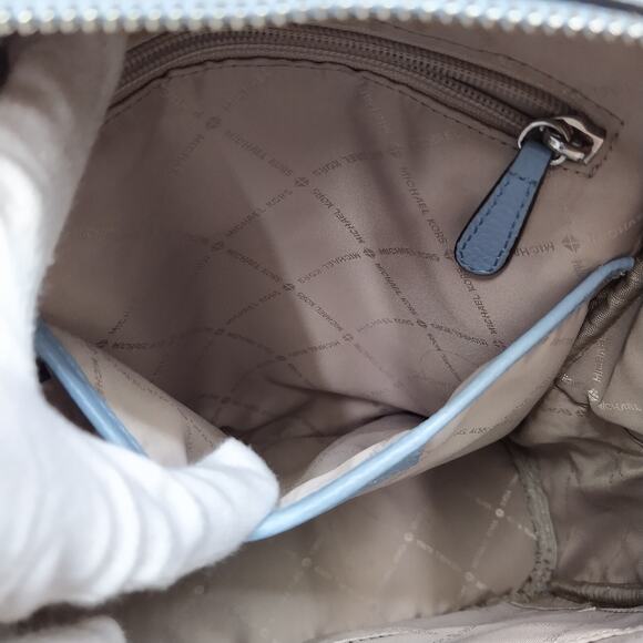Michael Kors Blue Leather Studded Zipper Closure Top Handle Backpack main image 11